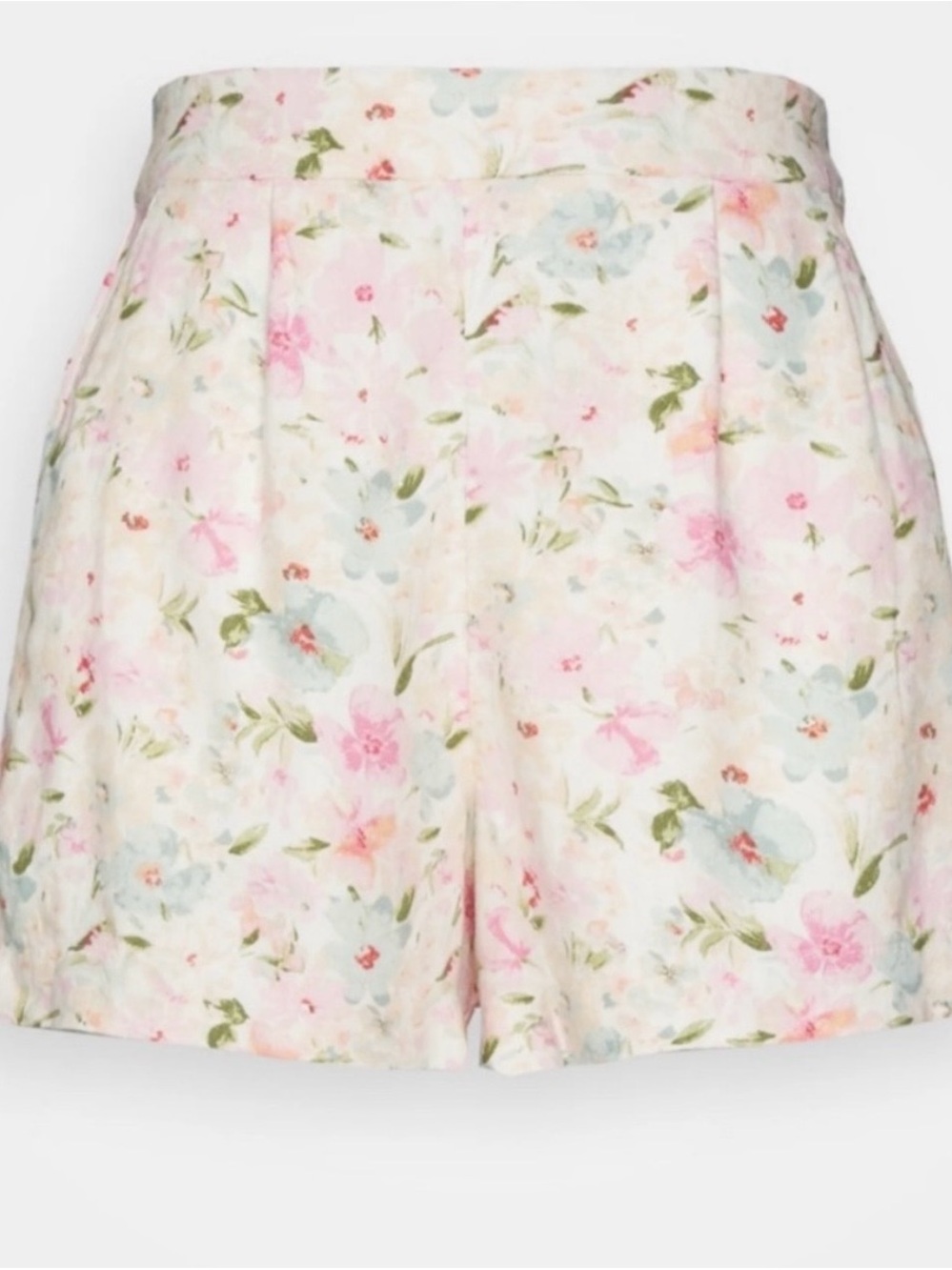 Abercrombie & Fitch High-Waist Floral Shorts in Pink, Blue, Cream